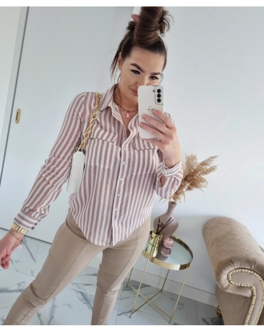 Koszula w paski z wiskozy