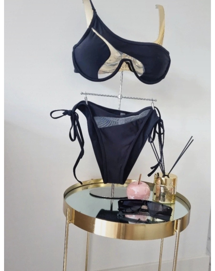 Czarny kostium kąpielowy z...