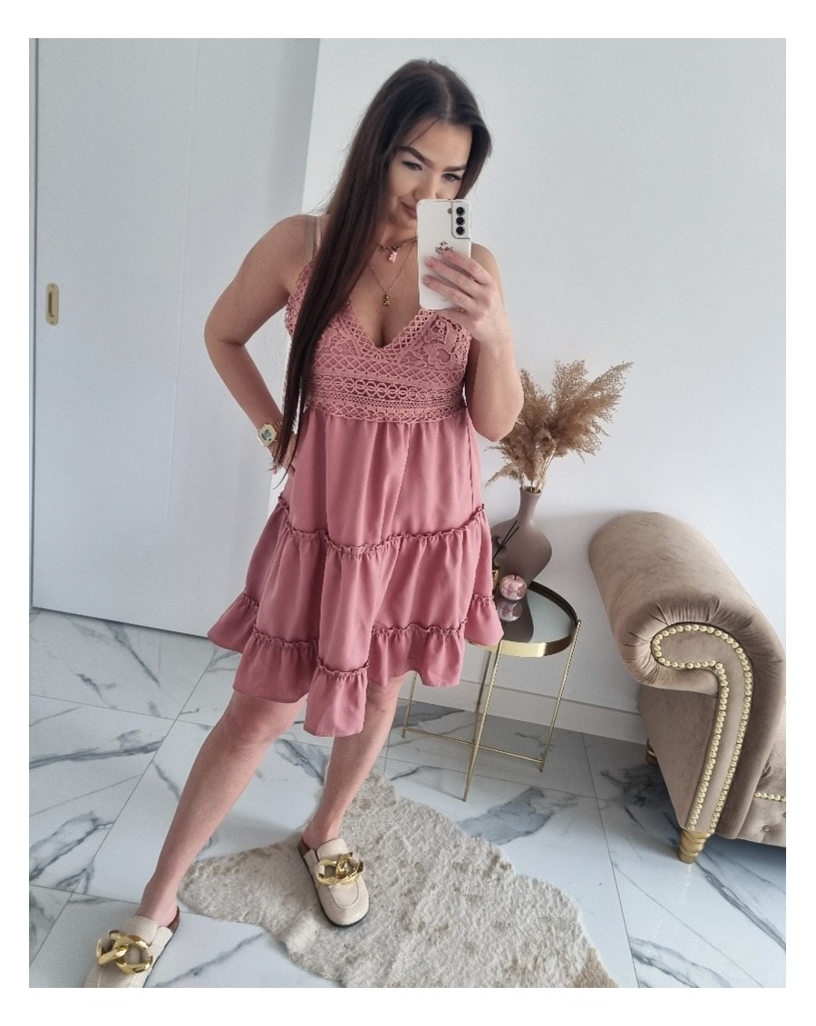 Sukienka pudrowy róż z...