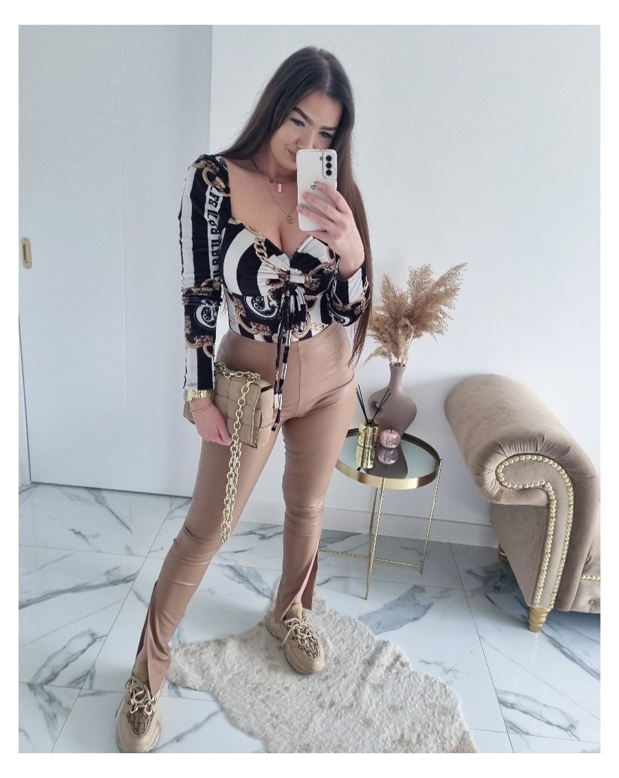 Body welurowe czarno-białe...